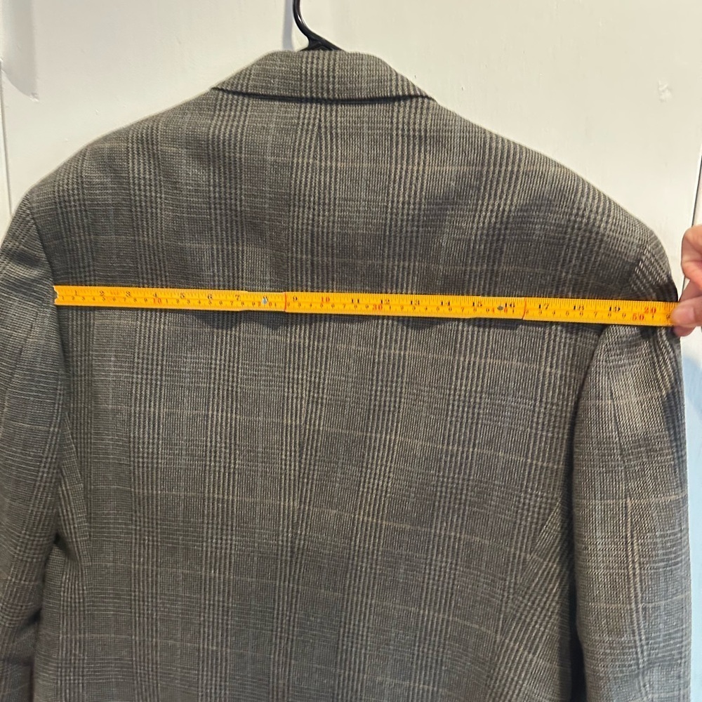 Alfani Vintage Men's Gray Wool Plaid Blazer 40R - Picture 8 of 12